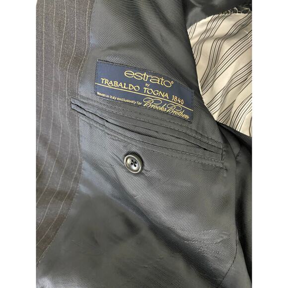 Brooks Brothers 1818 Fitzgerald Estrato USA fabric pinstripe 2-button blazer 42L - Picture 7 of 7